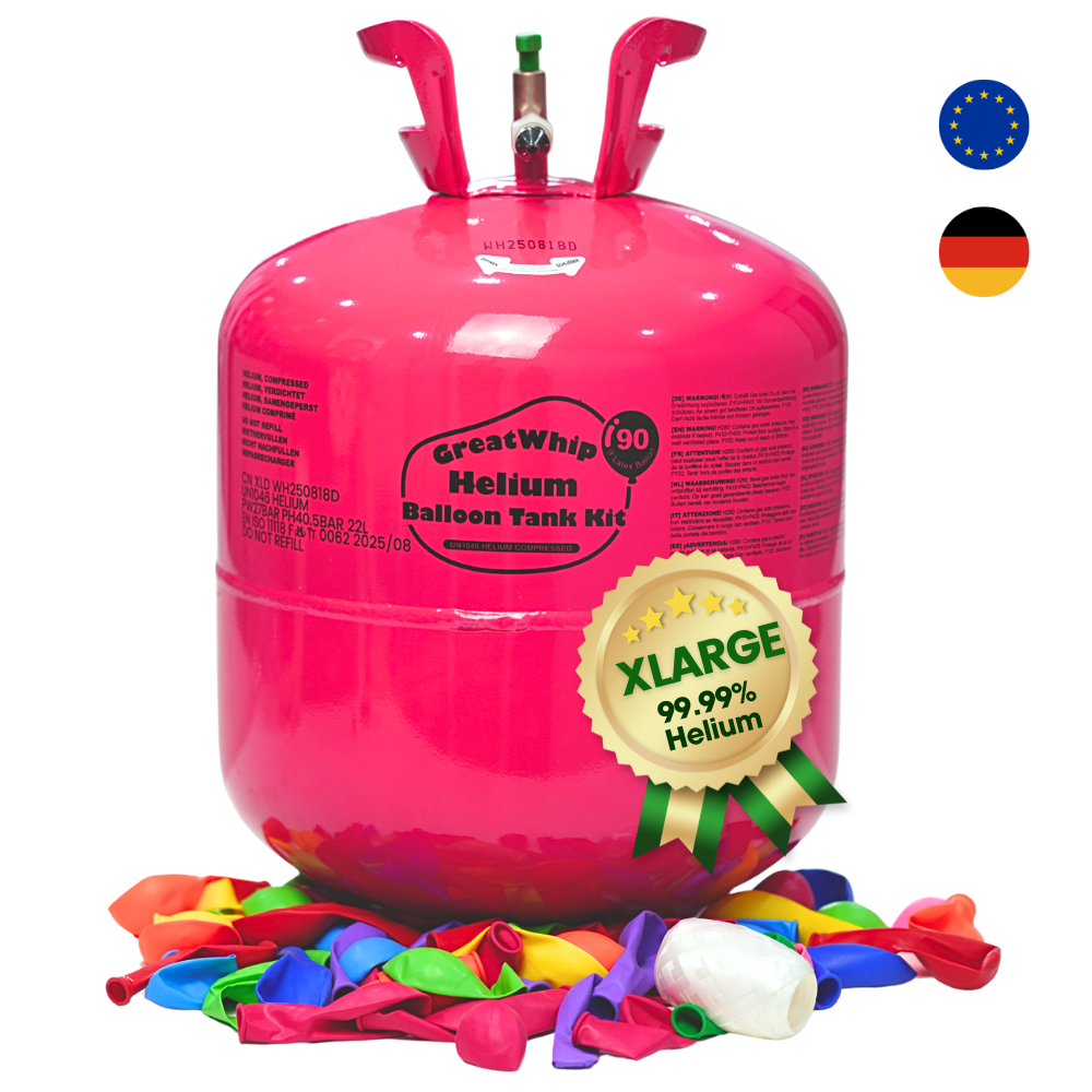 22L Helium Tank, Fills 90 Balloons (EU ONLY)