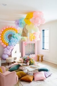 Birthday Party Decoration of Helium Balloons